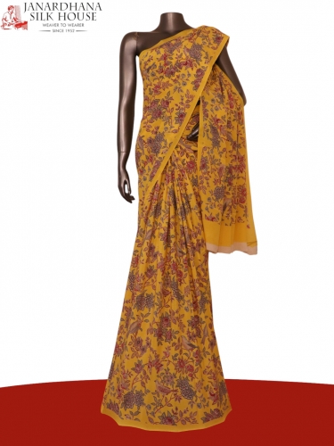 Floral Pure Crepe Silk Saree